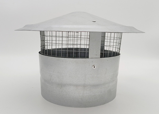 Оцинкованная круглая крыша вентиляционной трубы крышка с проволочной сеткой 200 мм верхней ширины